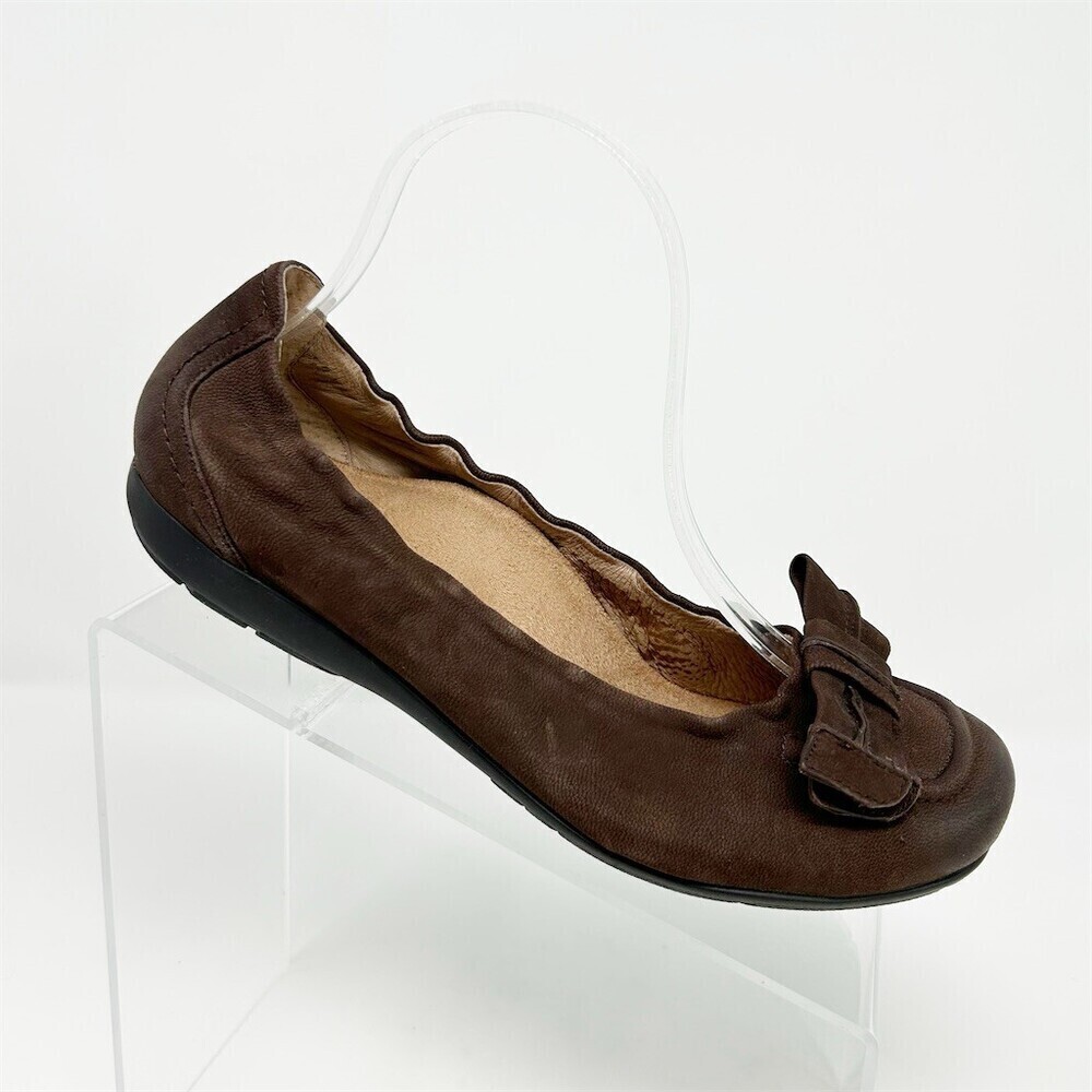 ABEO BIO System Women's Ballet Flats Brown Bow Slip-On Comfort Shoes Size 8 N